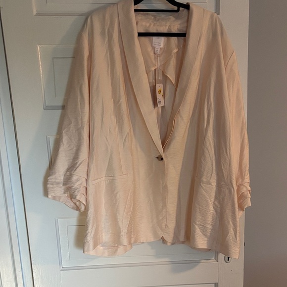NWT LC Lauren Conrad Women's Plus 4X Peach Dust Blazer - Picture 1 of 5